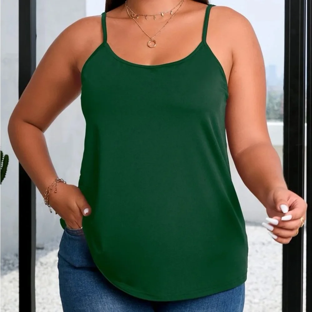 Green CrissCross-Back Flowy Cami Top NWOT - Picture 12 of 12
